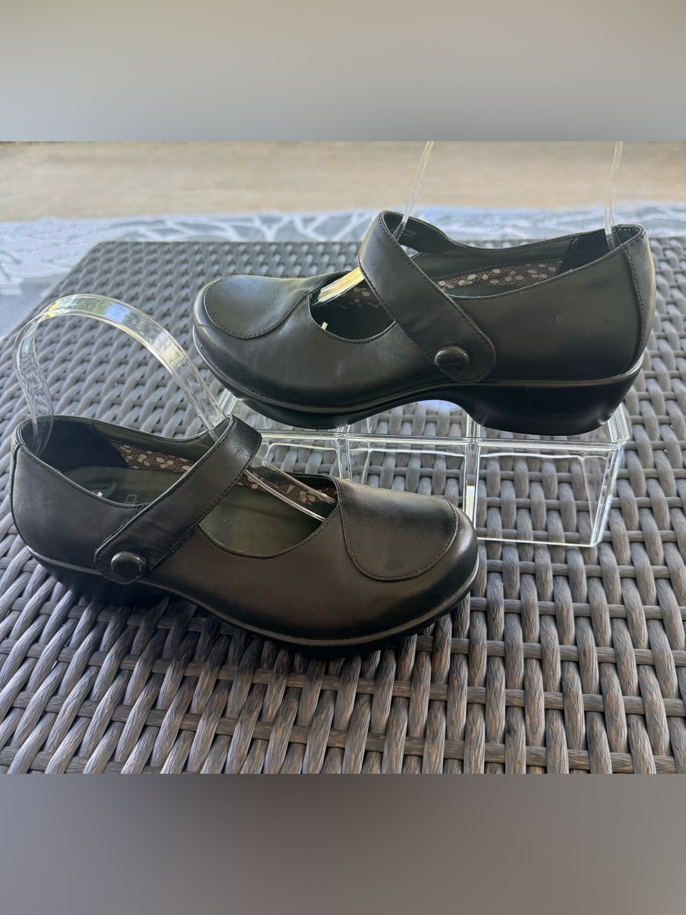 Dansko Abby Black Leather Mary Jane Comfort Shoes Eur 37 Womens Us 6.5-7